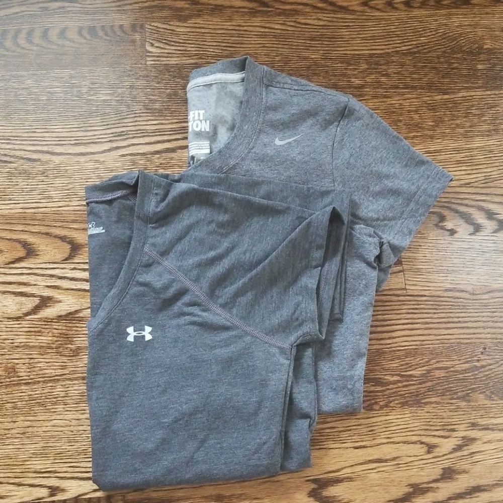 2 Under armour and nike t shirt bundle